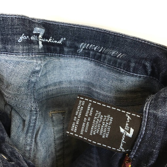 7 for All Mankind Gwenevere skinny ankle jeans dark blue denim wash Size 24 - Picture 5 of 6